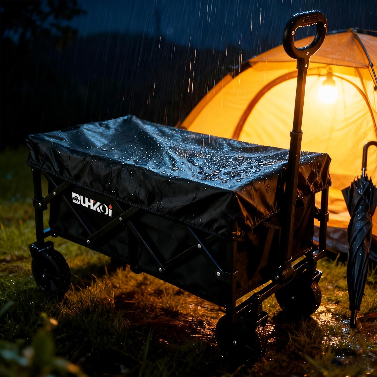 Wagon Cover for Small Folding Cart – Waterproof Dustproof Oxford Fabric Cover with UV Protection, Fits Compact Utility Wagons and Duhkoi Folding Carts