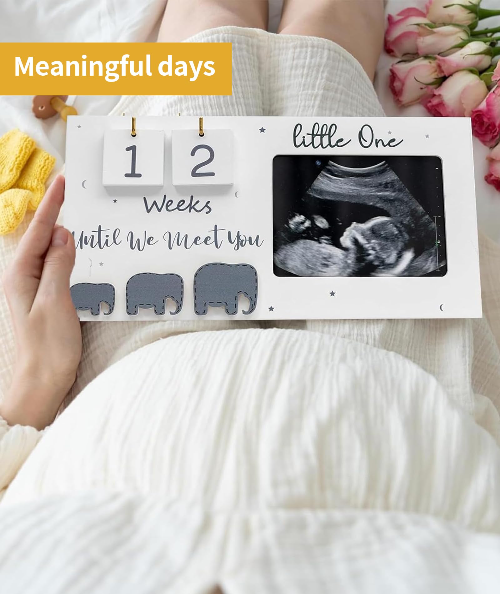 GODSDWARES Sonogram Photo Frame, Mom to Be Gifts for Pregnant Women, Gift for Pregnant Woman, Wooden Ultrasound Picture Frame Keepsake for Expecting Parents 2