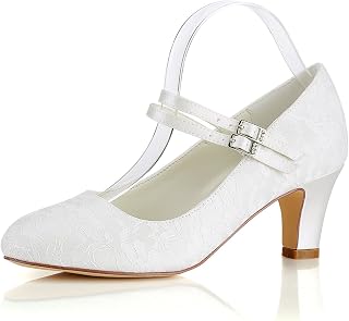 Seide Hochzeit Schuhe Vintage Round Toe Mary Jane Brautschuhe Elfenbein Hochzeit Gast Schuhe