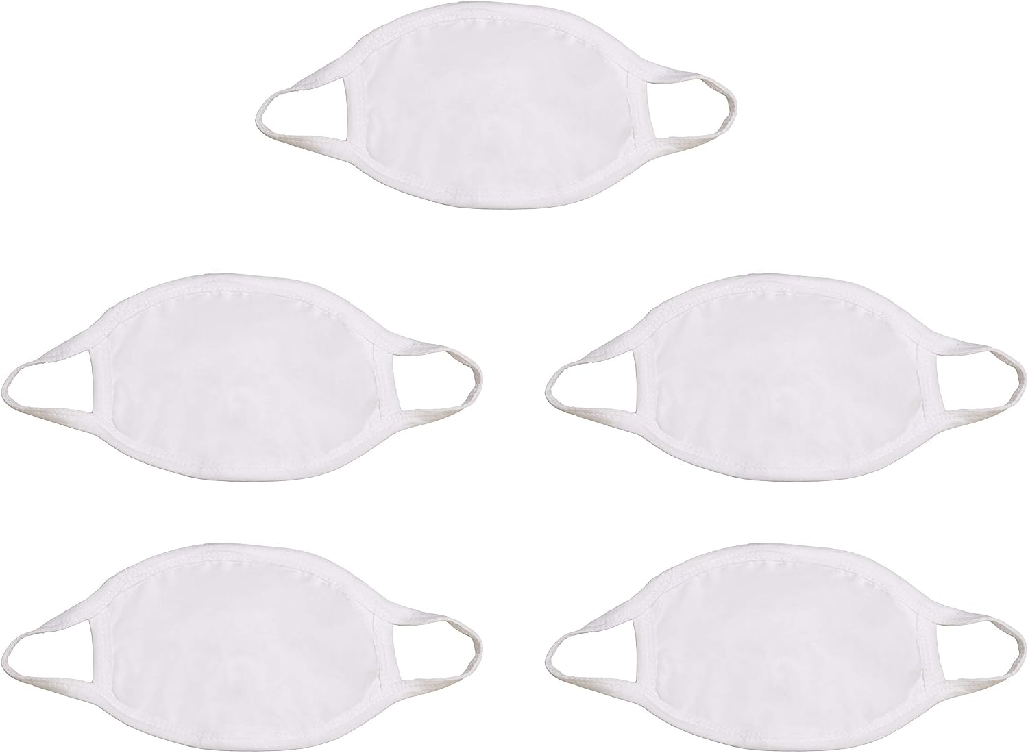 Tag&Crew Urban Style Reusable Washable Cotton Sterilized Daily Wear Face Mask, Mouth Protector Safety Mask , Breathable with Comfortable Ear Loops - Pack of 5, White