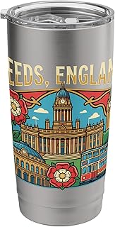 Leeds England UK Travel Souvenir City Gift Stainless Steel Insulated Tumbler