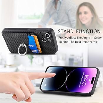 Amazon.co.jp: いphone12 ケース 背面カード収納 耐衝撃 リング付き