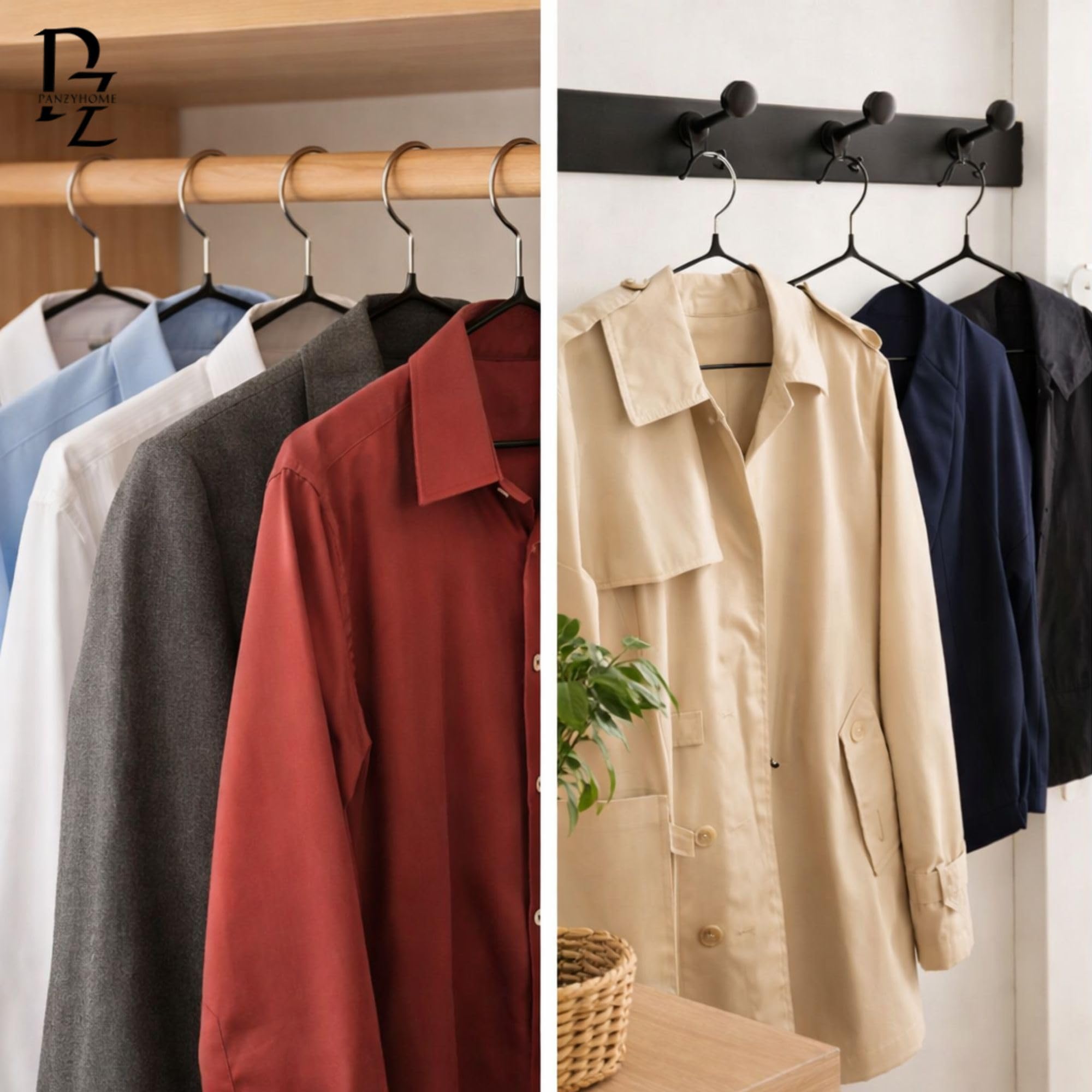 Paquete de 20 perchas de metal con revestimiento de goma premium, resistentes y duraderas, organizadores de espacio para ropa para armarios, perchas para abrigos, barras y armarios (20