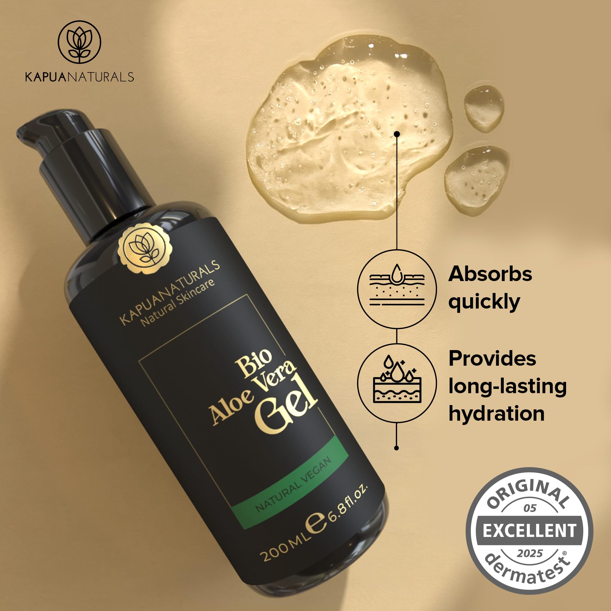 Aloe Vera Gel 100% BIO Pure aloe vera juice With hyaluronic acid &  panthenol Vegan & fragrance-free Pure gel for face & body Natural after sun  care Made in Germany - BigaMart