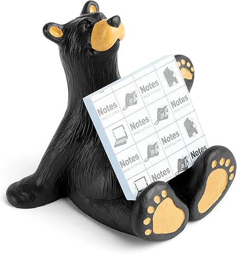 Miniatura 3 de DEMDACO Bearfoots by Jeff Fleming Butler Bear Midnight Black 5.5 pulgadas resina fundida a mano organizador para teléfono celular