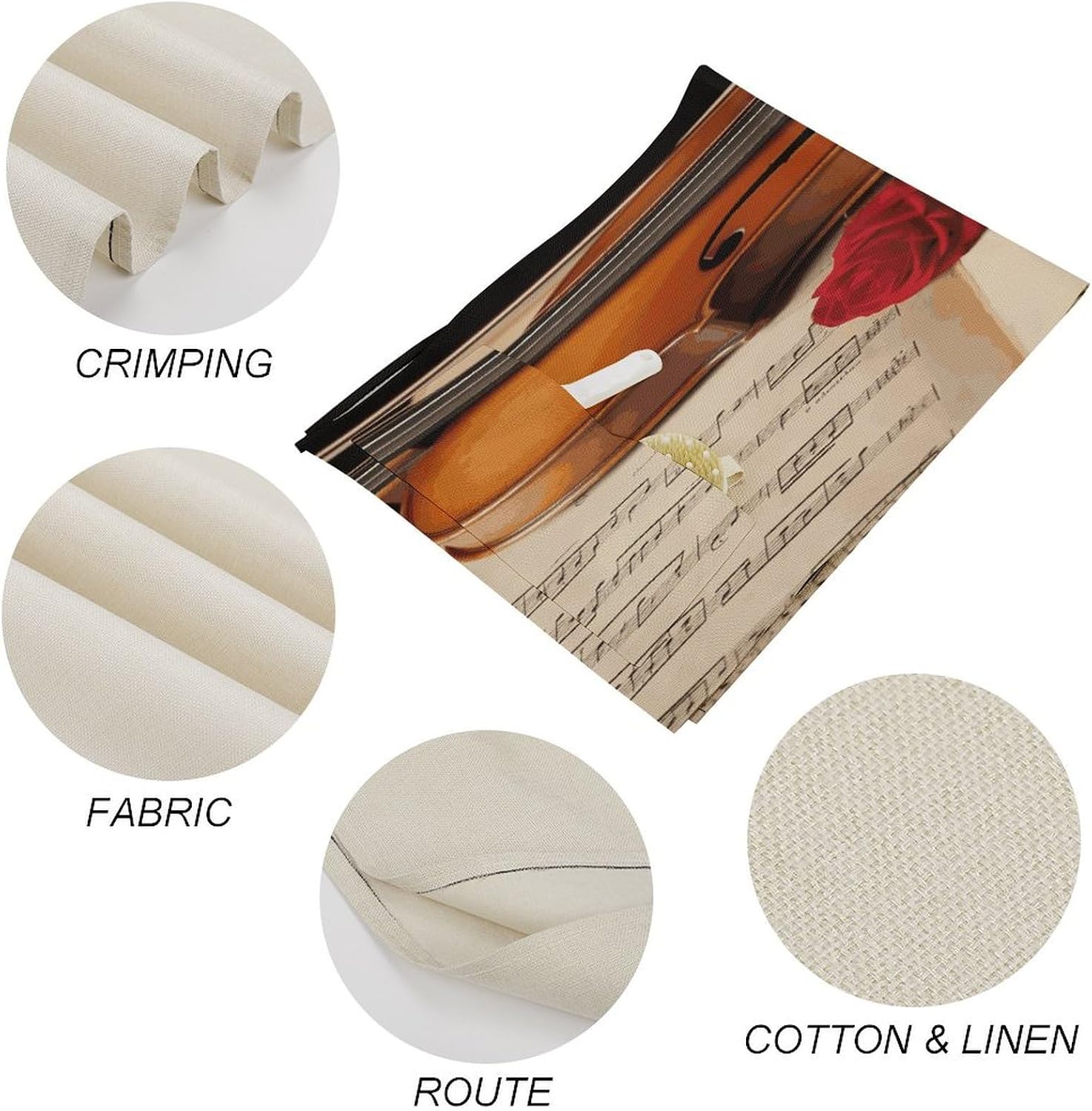 Violin Sheet Music Dust Covers Multi-Purpose Decorative Kitchen Appliance Cover Dustproof Washer And Dryer Covers for The Top Fridge Dust Cover Household Machine Protector image 3