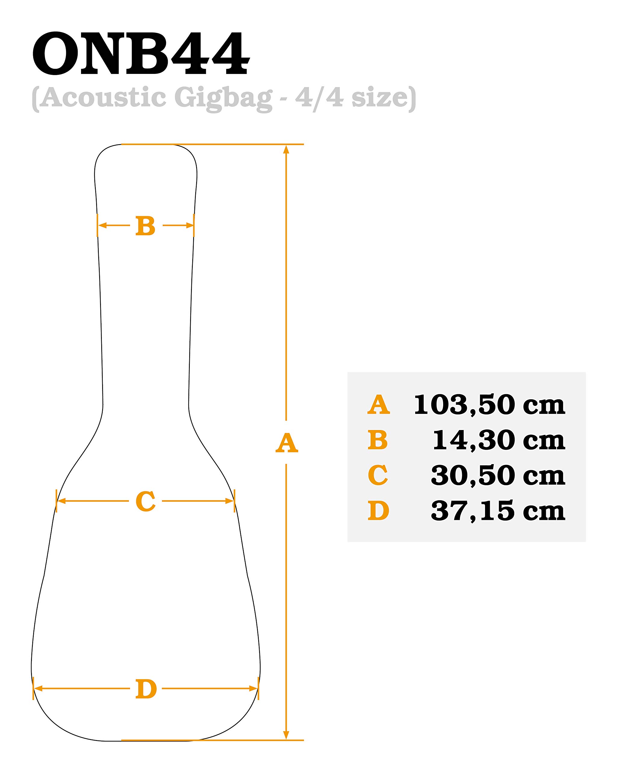 Ortega ONB44 - Custodia per chitarra da concerto 4/4, colore nero