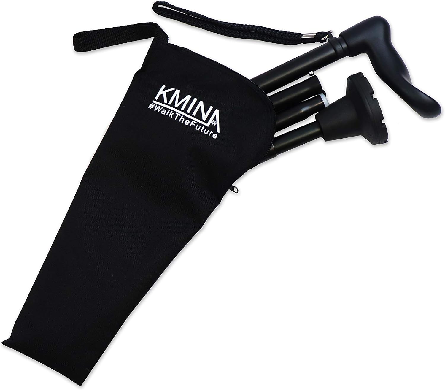KMINA Folding Walking Sticks for Women and Men (Left Hand), Anatomical Handled Palm Grip, Adjustable Height, Lightweight - Image 4
