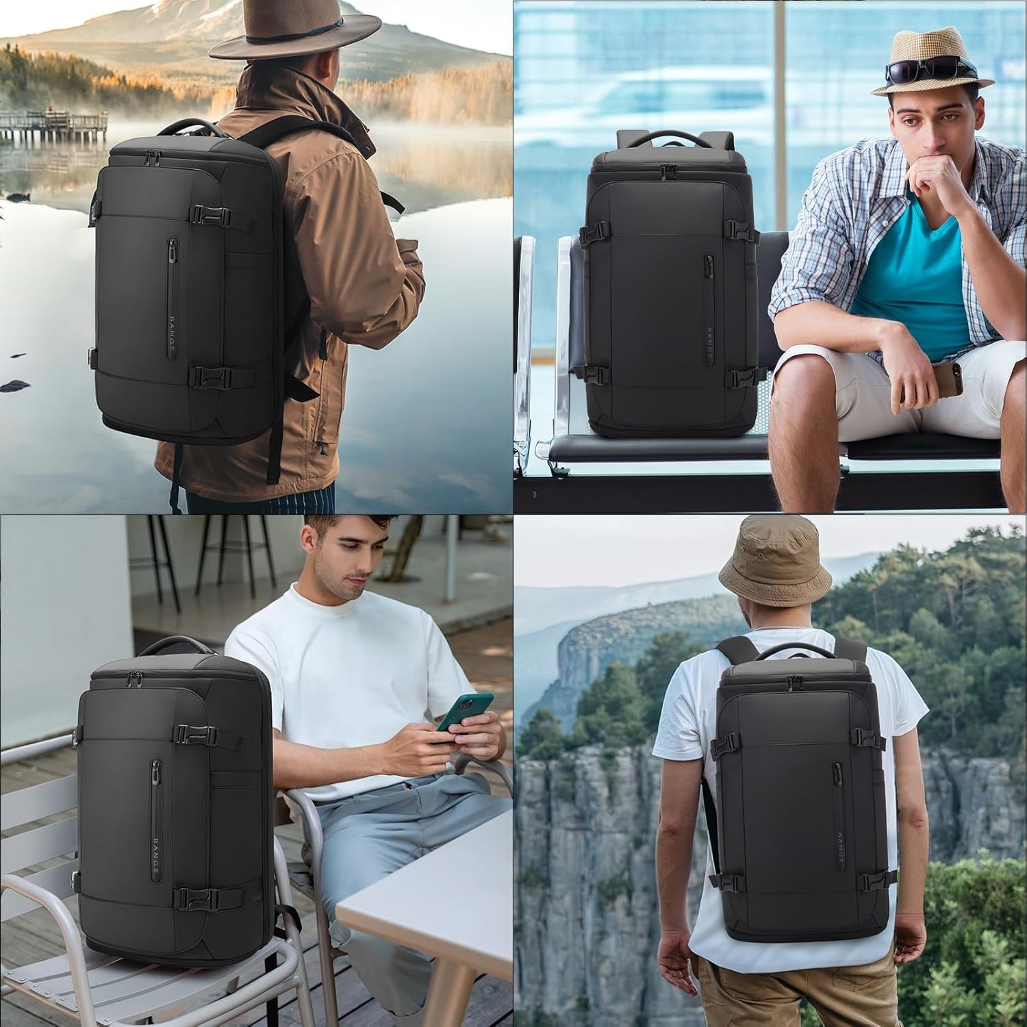 BG FUTURE AESTHETICS Reiserucksack mit Schuhfach, Wochenend-Business-Handgepäck, Flug Genehmigt Bordgepäck, leicht und wasserabweisend für 15.6-17.3' Laptop