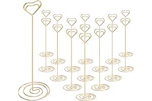 8.75 Inches Tall Table Number Holders, 16pcs Gold Picture Holders