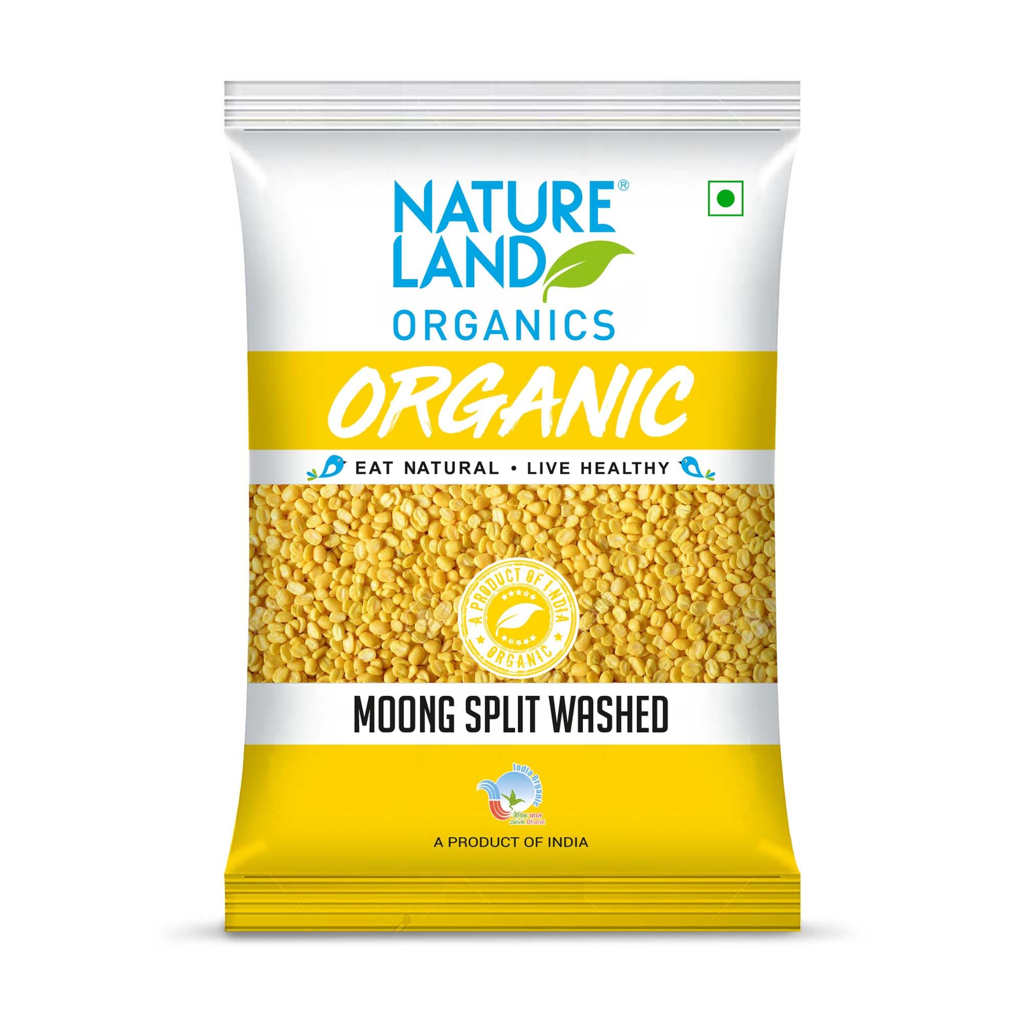 Moong Dal Yellow/Split Washed 1 Kg - Organic Healthy Pulses