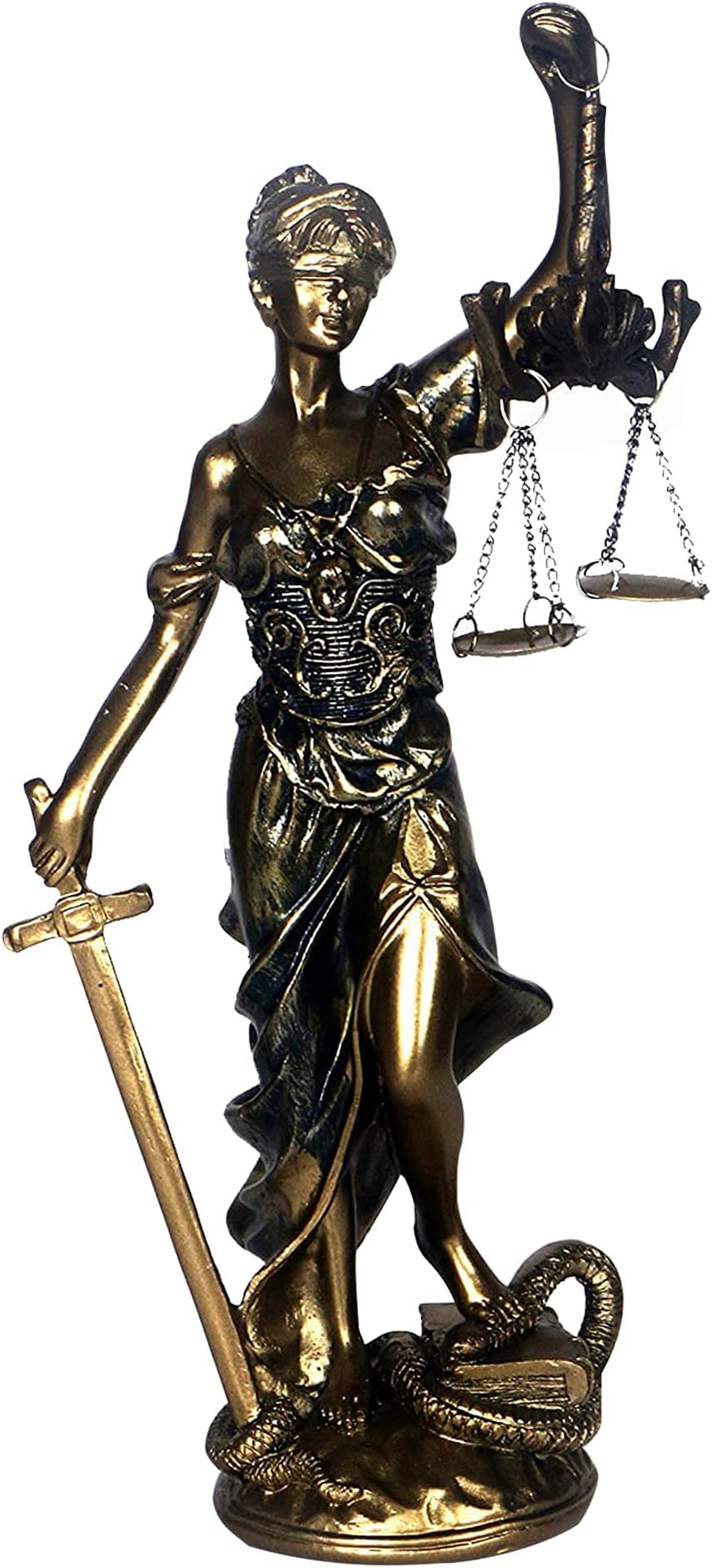 12 in Lady Justice Statue Greek Themis Statues for Home Décor Accents Bronze Color Goddess Statue Decoration Ornaments Ldeal Gift for Friends Who Long for Fairness and Justice Sculpture
