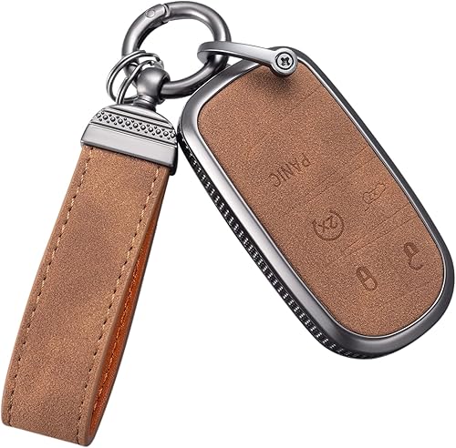 YO&YOYE Funda para llavero Jeep, protección completa, compatible con llave inteligente Jeep de 3, 4, 5 botones, color marrón