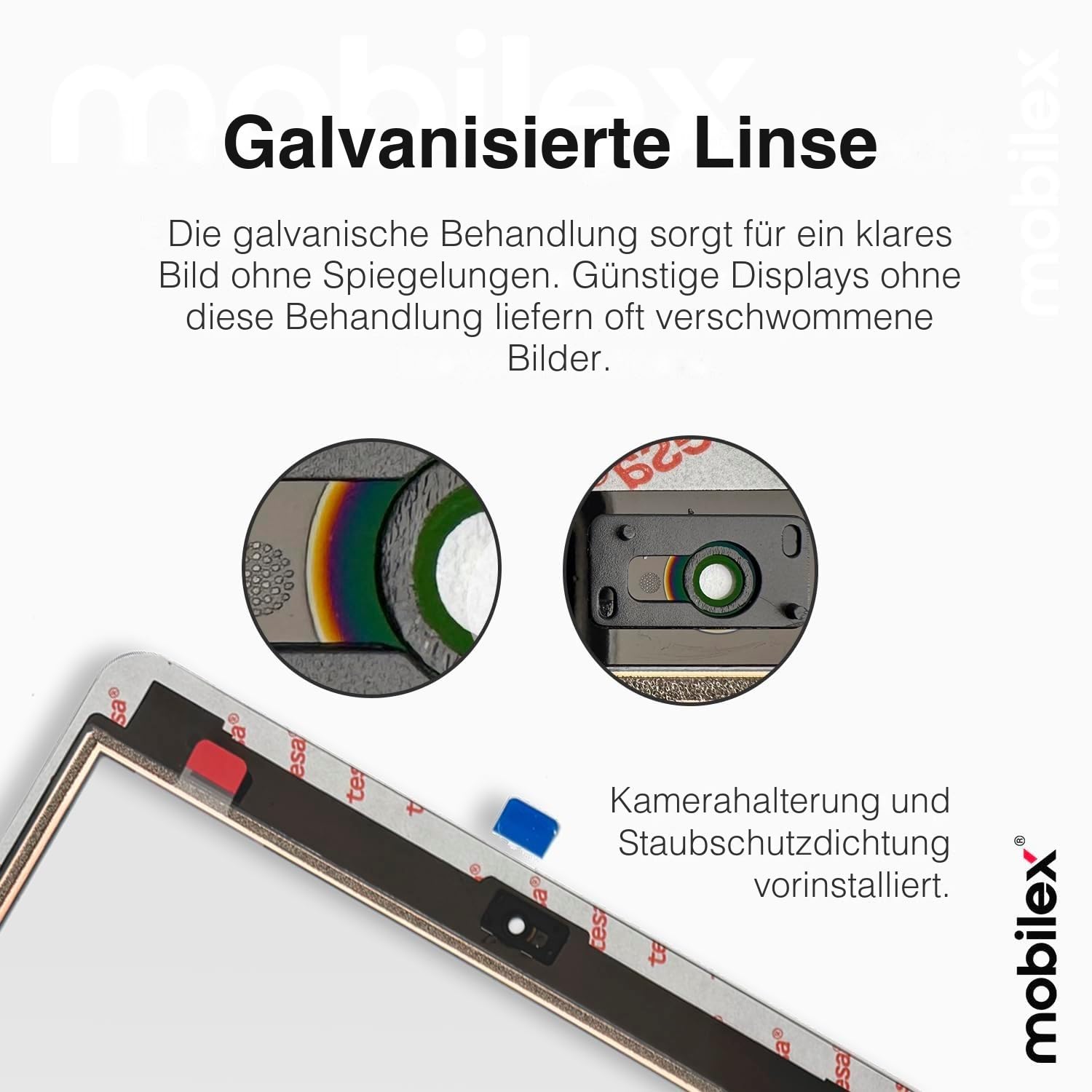 MOBILEX® Touchscreen für iPad 6 (2018) [Schwarz] | OEM Digitizer | Super Widerstandsfähiges Glas | Hochdichter Kupfersensor | 3M Klebeband | Staubschutz