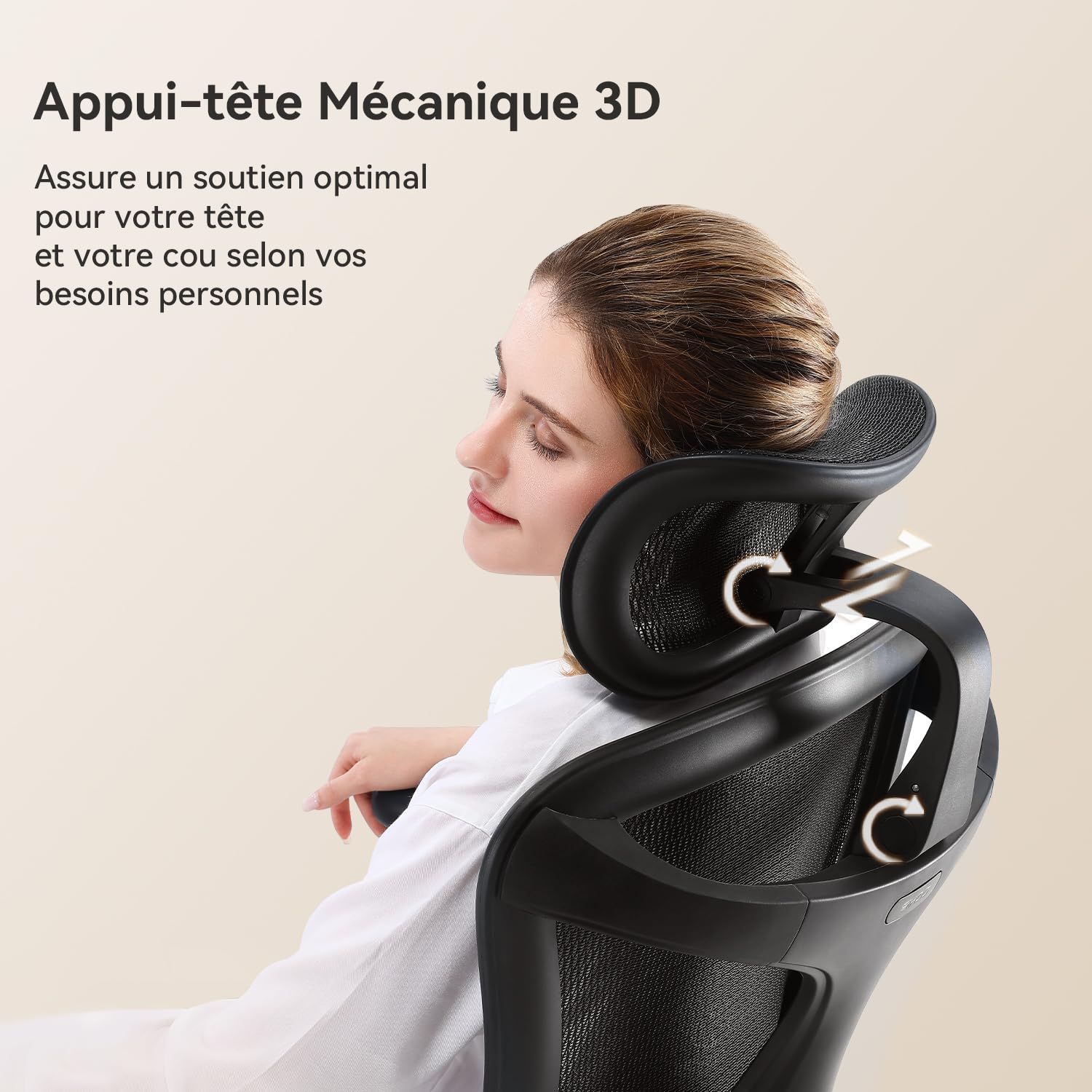 SIHOO Doro C300 Chaise de Bureau Ergonomique avec Accoudoirs Ultra Doux en 3D, Soutien Lombaire Dynamique pour Chaise Bureau à Domicile, Fauteuil de Bureau avec Dossier réglable(Noir)