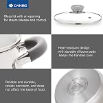 Ensemble de casseroles et poêles modernes Daniks de 10 pièces en acier inoxydable avec couvercles en verre, comprend une casserole, bases à trois couches, compatible avec induction, lavable au lave-vaisselle, poignées ergonomiques