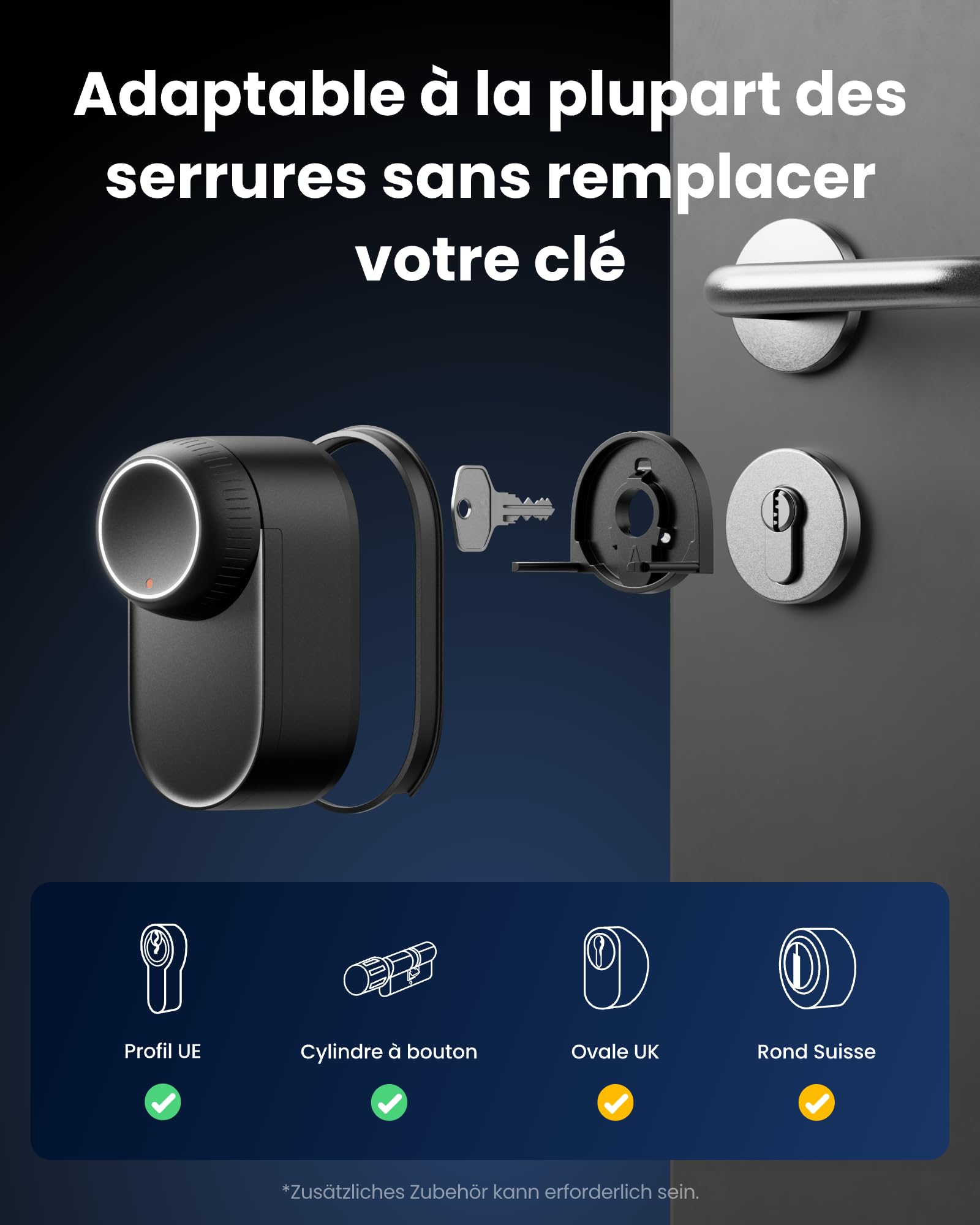 SwitchBot Serrure Ultra connectée WiFi avec Keypad Vision Pro, reconnaissance faciale 3D & veines de la paume, déverrouillage sans contact, compatible cylindre européen, Matter, Alexa, Google, IFTTT