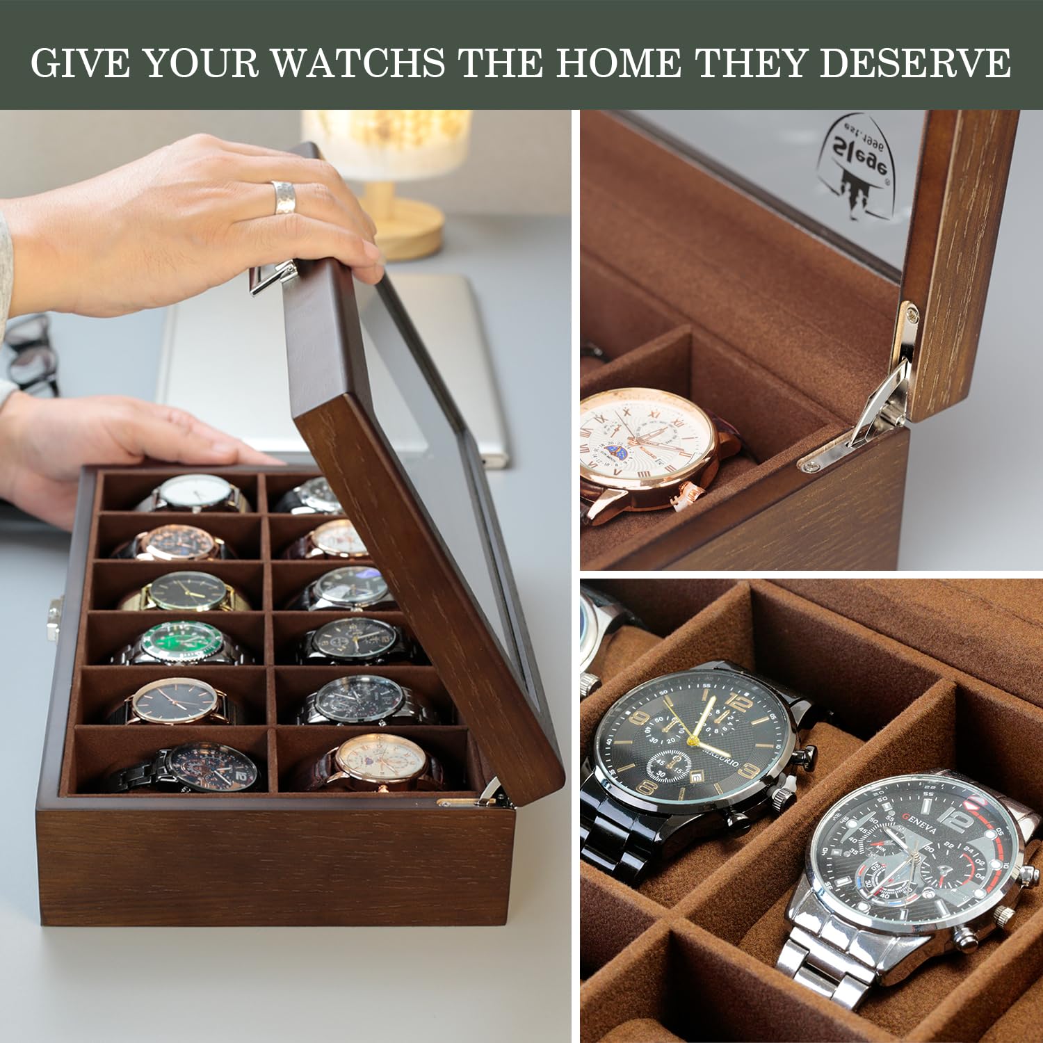 Porta Orologi Da Viaggio Slege Porta Orologi In Legno A 12 Posti