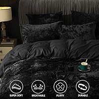 Vista 39 de PHF - Juego de funda de edredón de terciopelo auténtico tamaño individual, juego de funda de edredón ultra suave y transpirable de 2 piezas