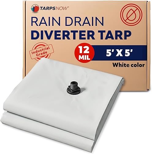 Lona desviadora de fugas de techo resistente con brida de drenaje, desviador de agua de techo para fugas de emergencia, atrapa fugas de agua