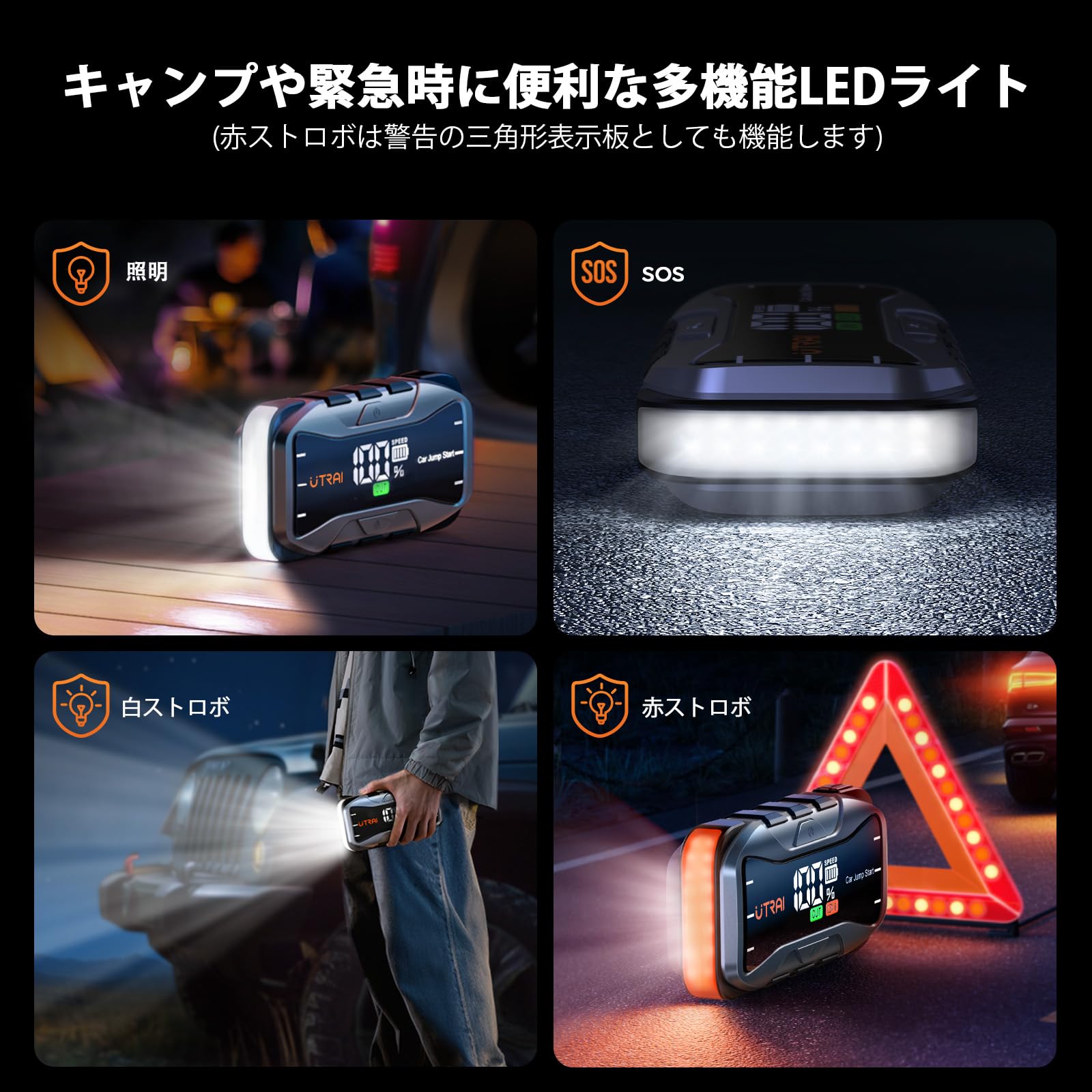 Amazon | UTRAI ジャンプスターター 27000mAh大容量 6000Aピーク電流 
