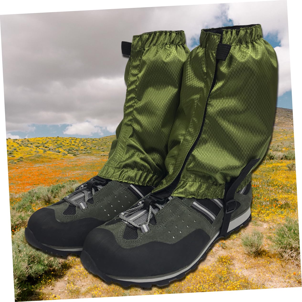 Sosoport Polaina para Caminar en el Tobillo Senderismo Polainas antidesgarro para Botas Berg Botas de Nieve Polainas Aire Polaina Impermeable para Caminar Rojo