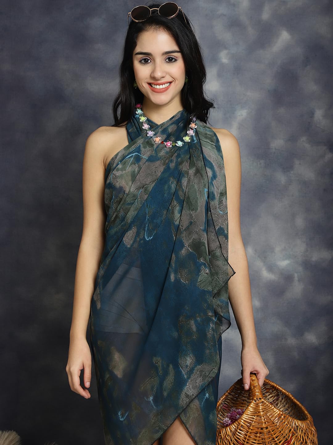 Claura Abstract Printed Swimwear Cover Up Kaftan Dress 3