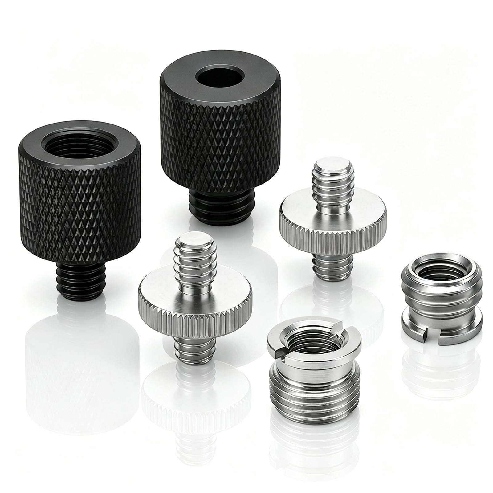 6 sztuk adapter śrubowy do statywu, uniwersalny adapter statywu, gwint 1/4 na 3/8 cala, do statywów aparatowych, statywów mikrofonowych, statywów lampowych