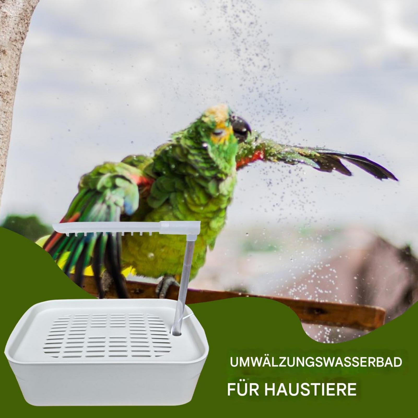 Parrot Bath, Parrot Bath Elektryczny prysznic z małej wanny ptaków