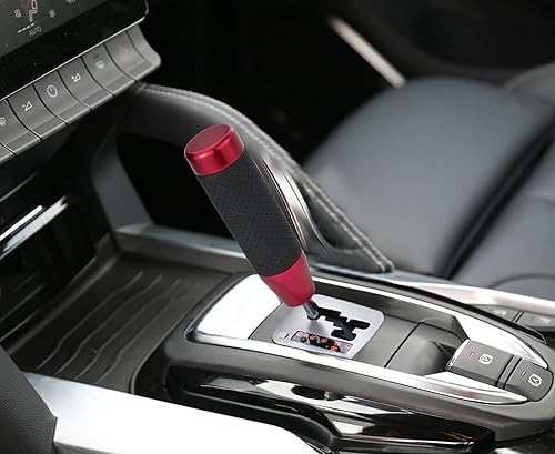 Miniatura 8 de Arenbel Pomo de palanca de cambios manual de 5 pulgadas de largo, palanca de cambios manual de aleación de cuero, se adapta a la mayoría de