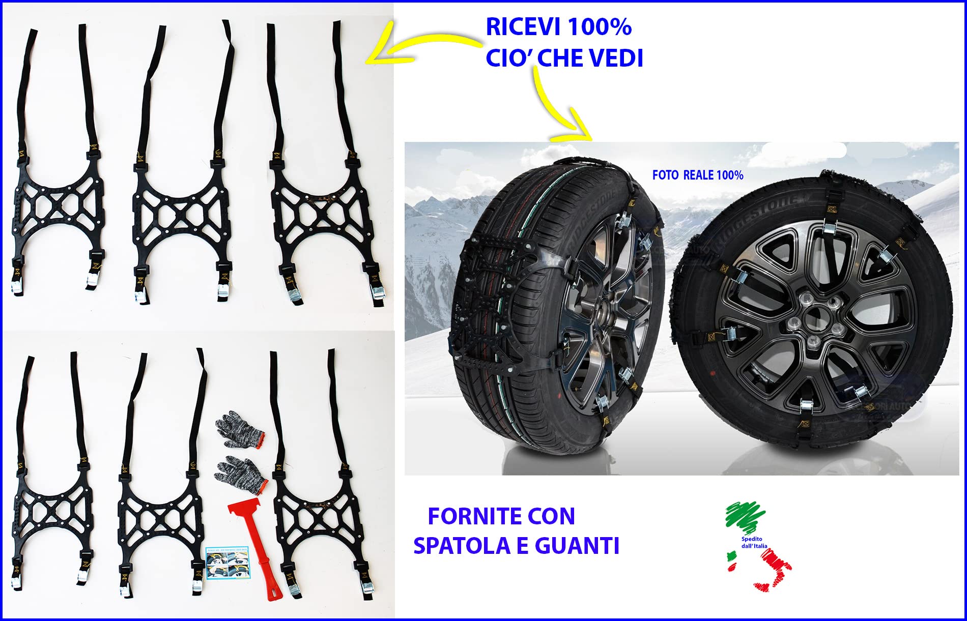 Catene da Neve per auto Fasce da neve Universali dispositivo antislittamento per Fango Ghiaia