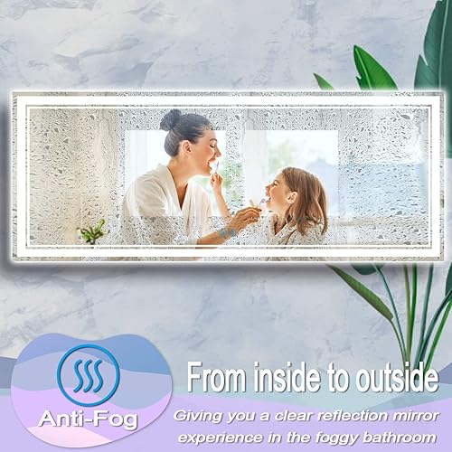 Miniatura 4 de DIDIDADA Espejo de baño con luces LED de 32 x 24 pulgadas para baño, montado en la pared, espejo de tocador iluminado vertical, horizontal,