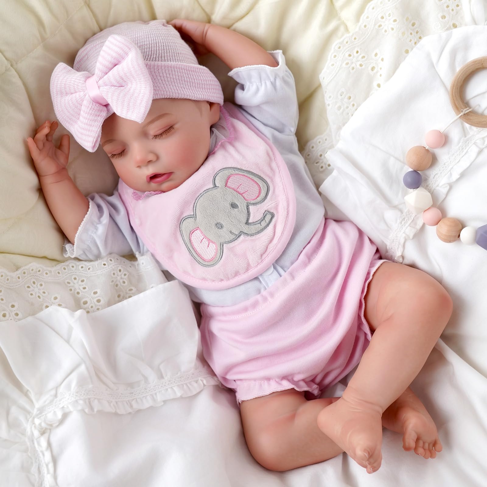 BABESIDE Bambole Reborn - Bambole Reborn Femmina da 20 pollici, Bambola Neonata Realistica, Bambola Bambina Addormentata Nella Vita Reale con Accessori per Bambini dai 3 Anni in Su