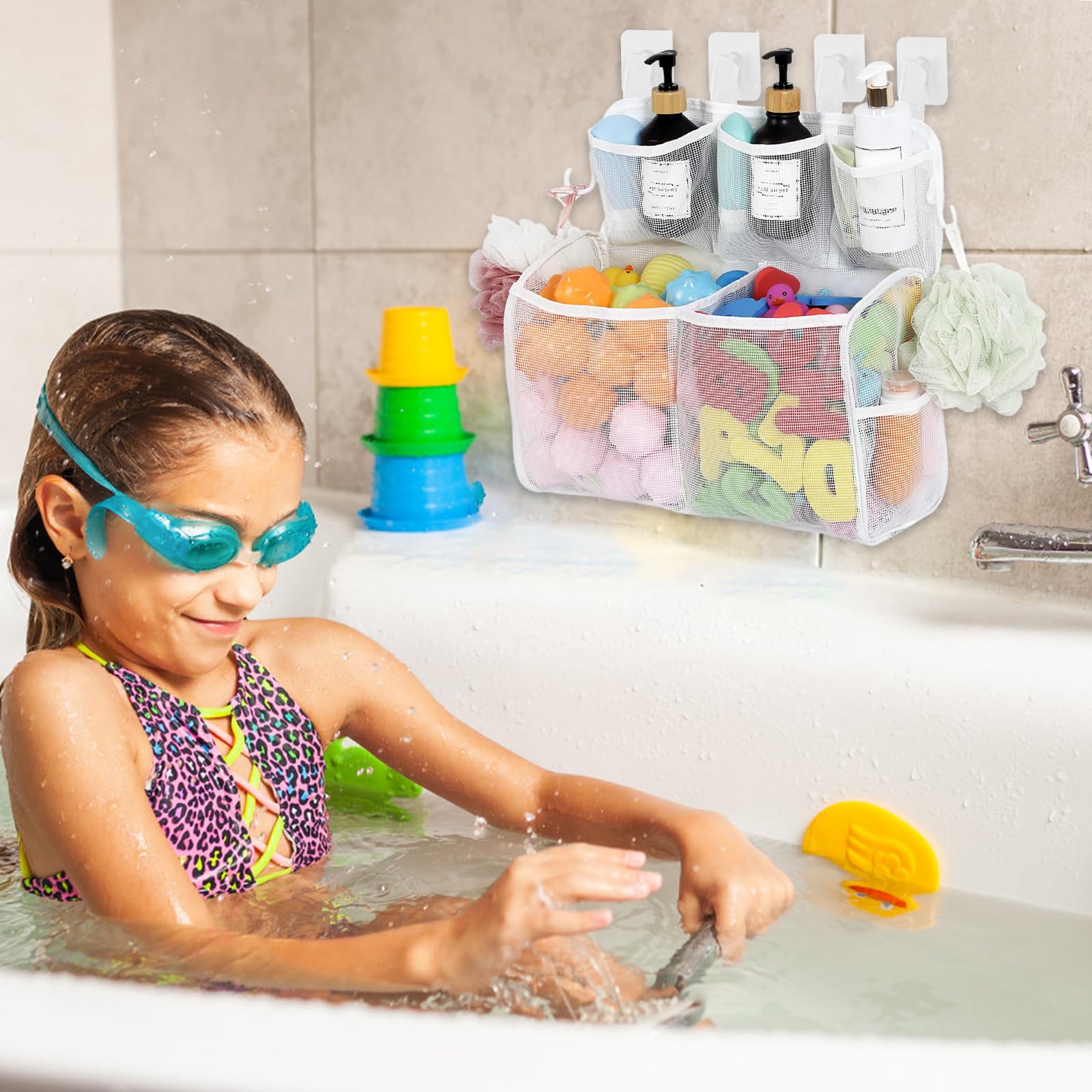 Nooni Care Porta Giochi Vasca da Bagno | Tartaruga Rete Porta Giochi