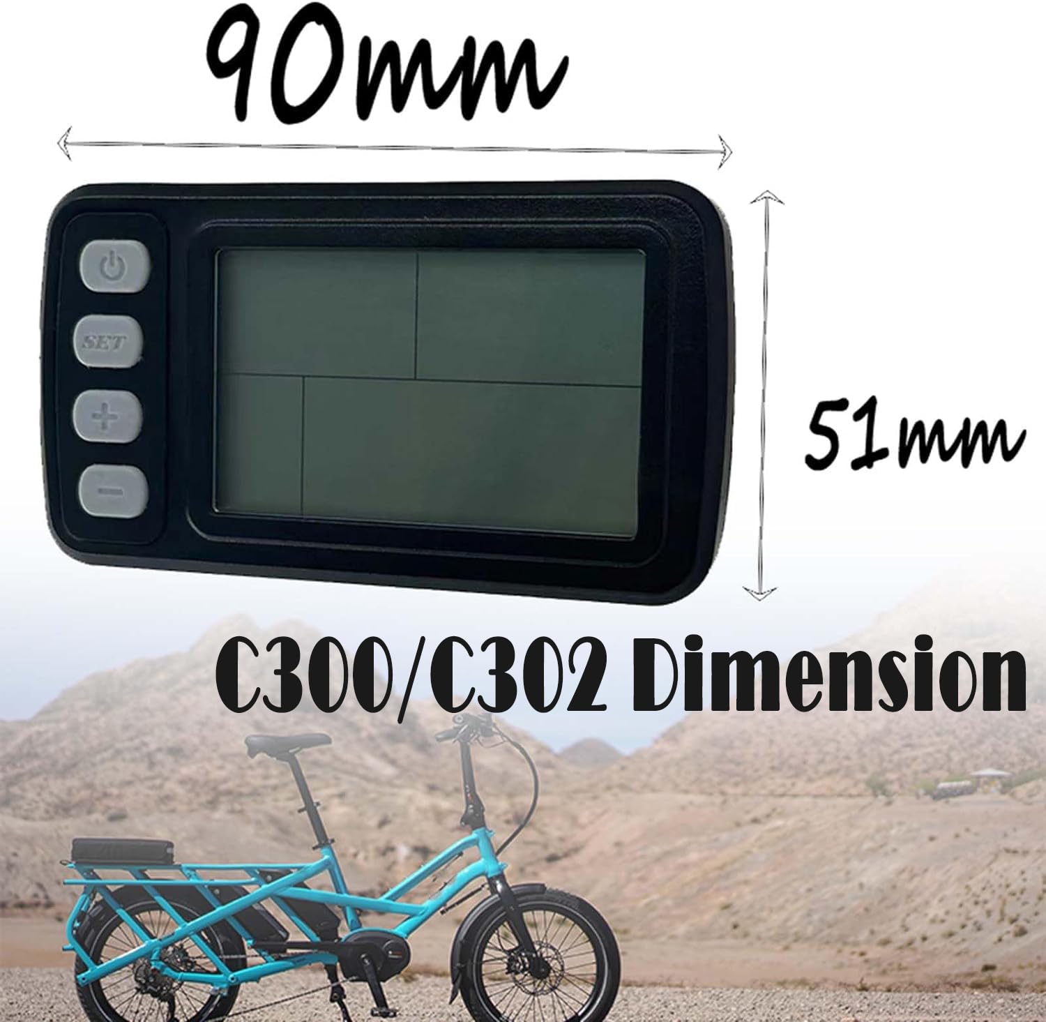 Écran LCD P3C Pour Vélo électrique / Scooter - 24V 36V 48V 60V - Compteur Vitesse, Batterie, PAS - 5 Broches