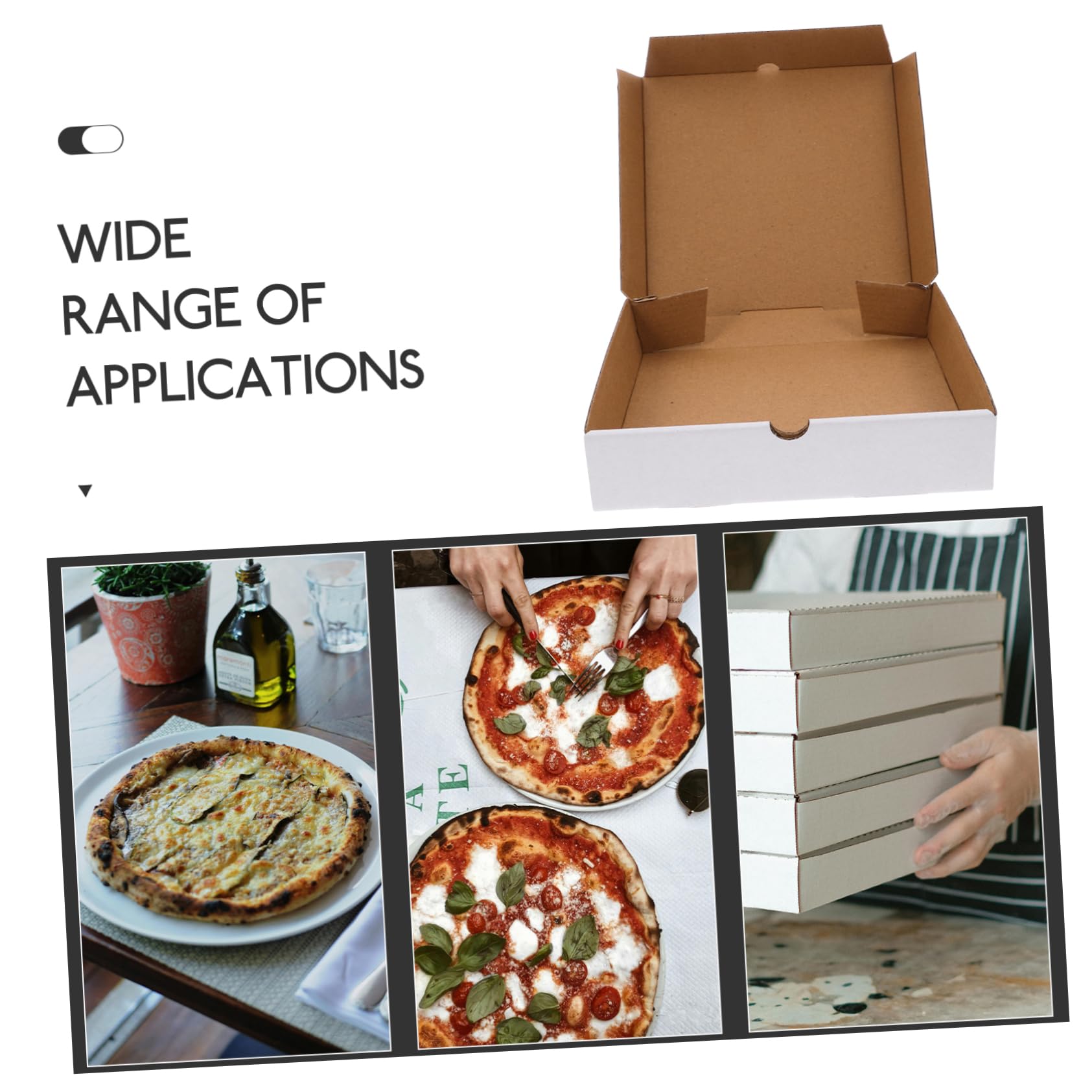 Scatole Pizza Bianche 30 Pezzi in Carta Kraft Ondulata | Formato Pieghevole 6 Pollici, Imballaggio per Asporto, Riciclabili e Riutilizzabili