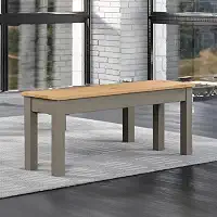 Banco em Madeira Maciça Cinza Lavado - 45 Alt X 105 Larg X 30,5 Prof - Bancos para Sala de Jantar, Móveis para Casa, Acabamento em Cera, Madeira Pinus Elliottis - PENSE DENTRO DA CAIXA