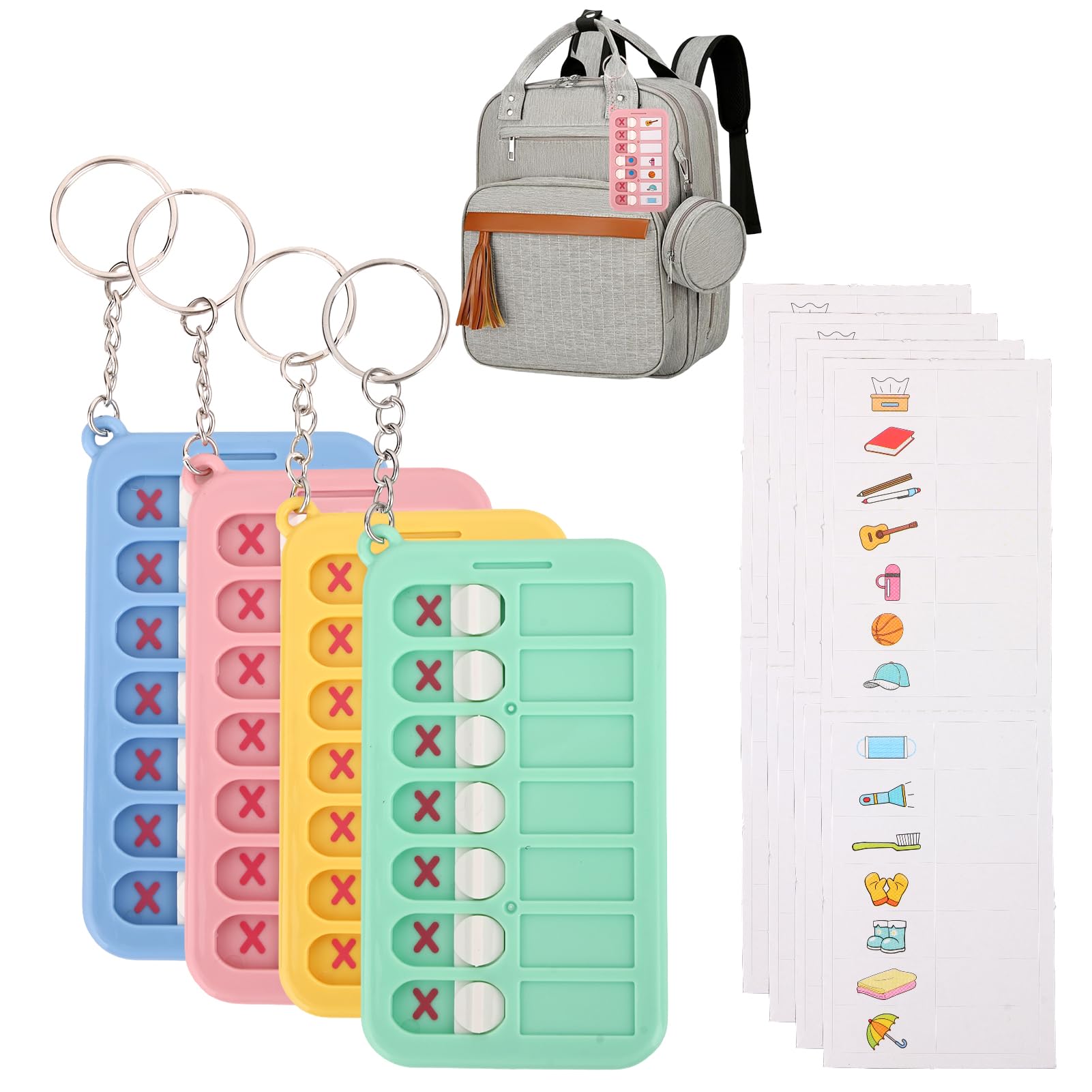 Tableau Routine Enfant Réutilisable avec 4 Cartes DIY - Planning Semainier pour Favoriser l'Autonomie, Multicolore