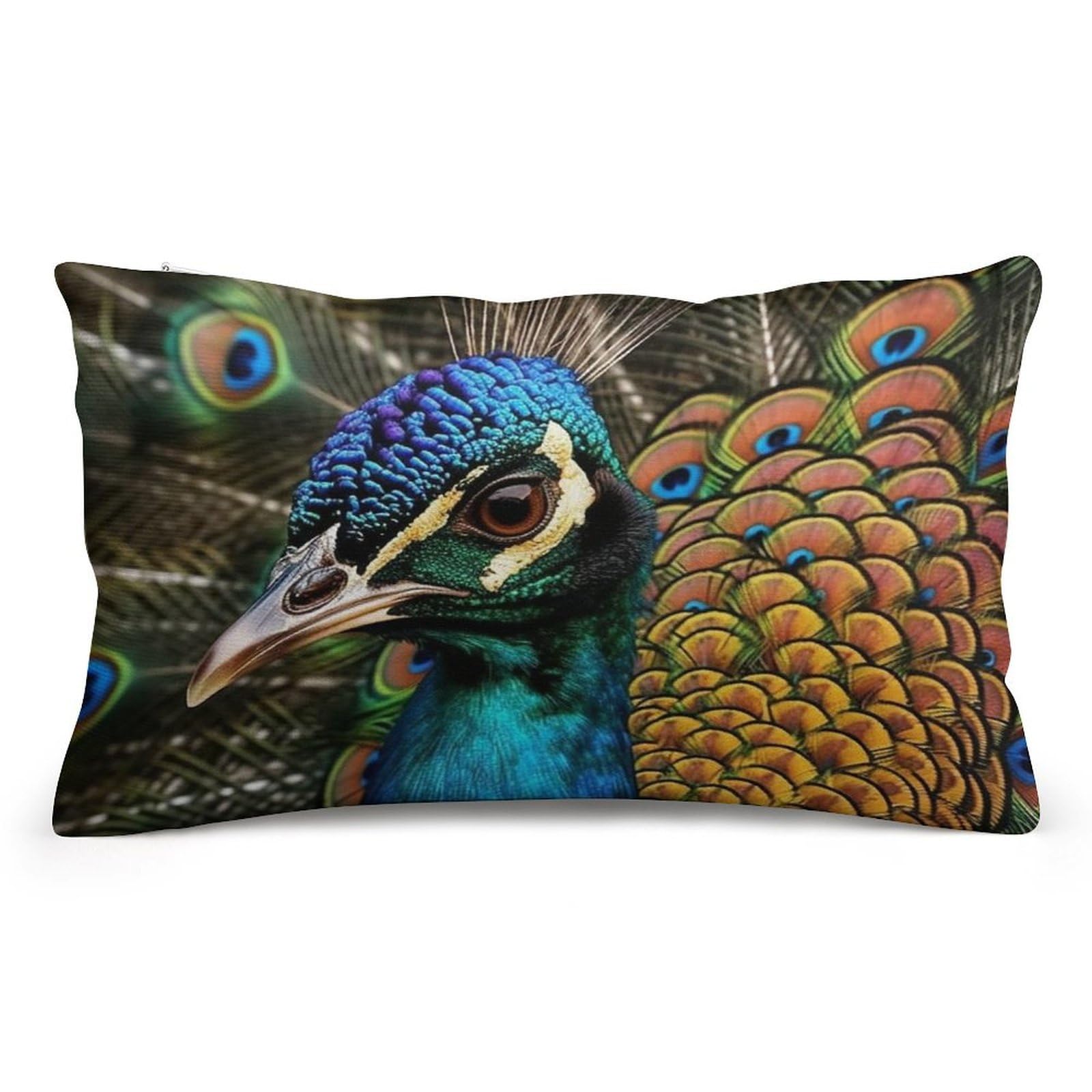 Velvet Pillowcases Standard Size 8"x12", Ultra Soft Breathable Pillow Cases for Bed, Luxury Cozy Fuzzy Pillow Shams, Lumbar Pillow Cover, Colored Peacock Cushion Case Home Decor