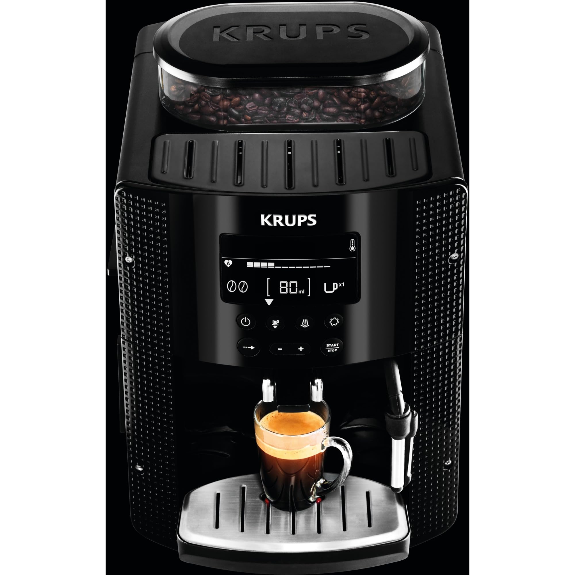 Krups EA8150 Essential Macchina da caffè Automatica, Arabica, Display, 1450 W, 1 Decibel, Nero