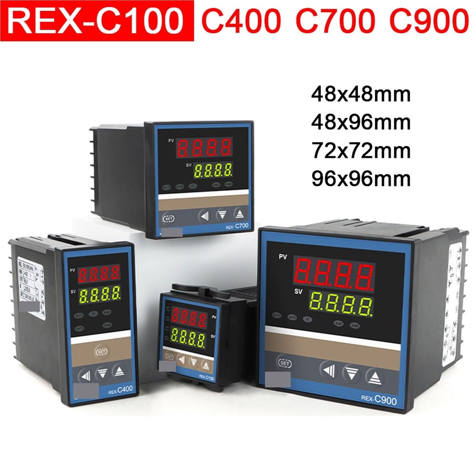 1 Uds REX-C100 48*48 controlador de temperatura PID REX-C400 48*96mm termostato Digital REX-C700 72*72 REX-C900 regulador de temperatura Industrial(M)