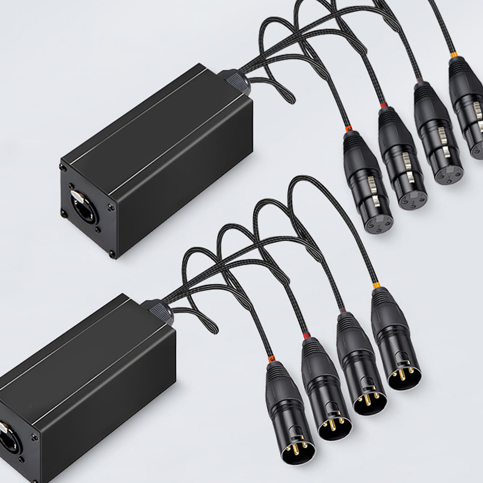 Fortschrittlicher 4-Wege-XLR-auf-RJ45-Audio-Extender-Ethernet-Adapter für klaren und stabilen Klang XLR-Sound-Splitter