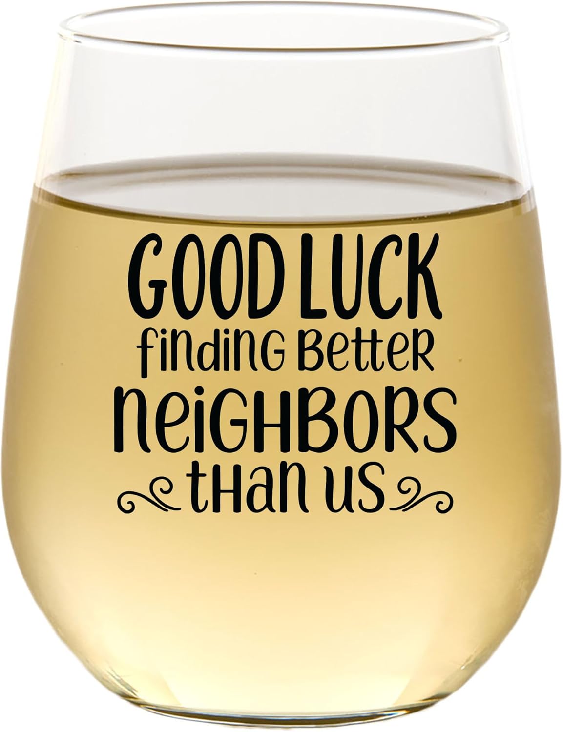 CEDAR CRATE MARKET Funny Neighbor Gifts, Best Neighbor Gifts, Friend Moving Away, Funny Wine Glasses, Farewell, 15oz Wine Glass, USA Made