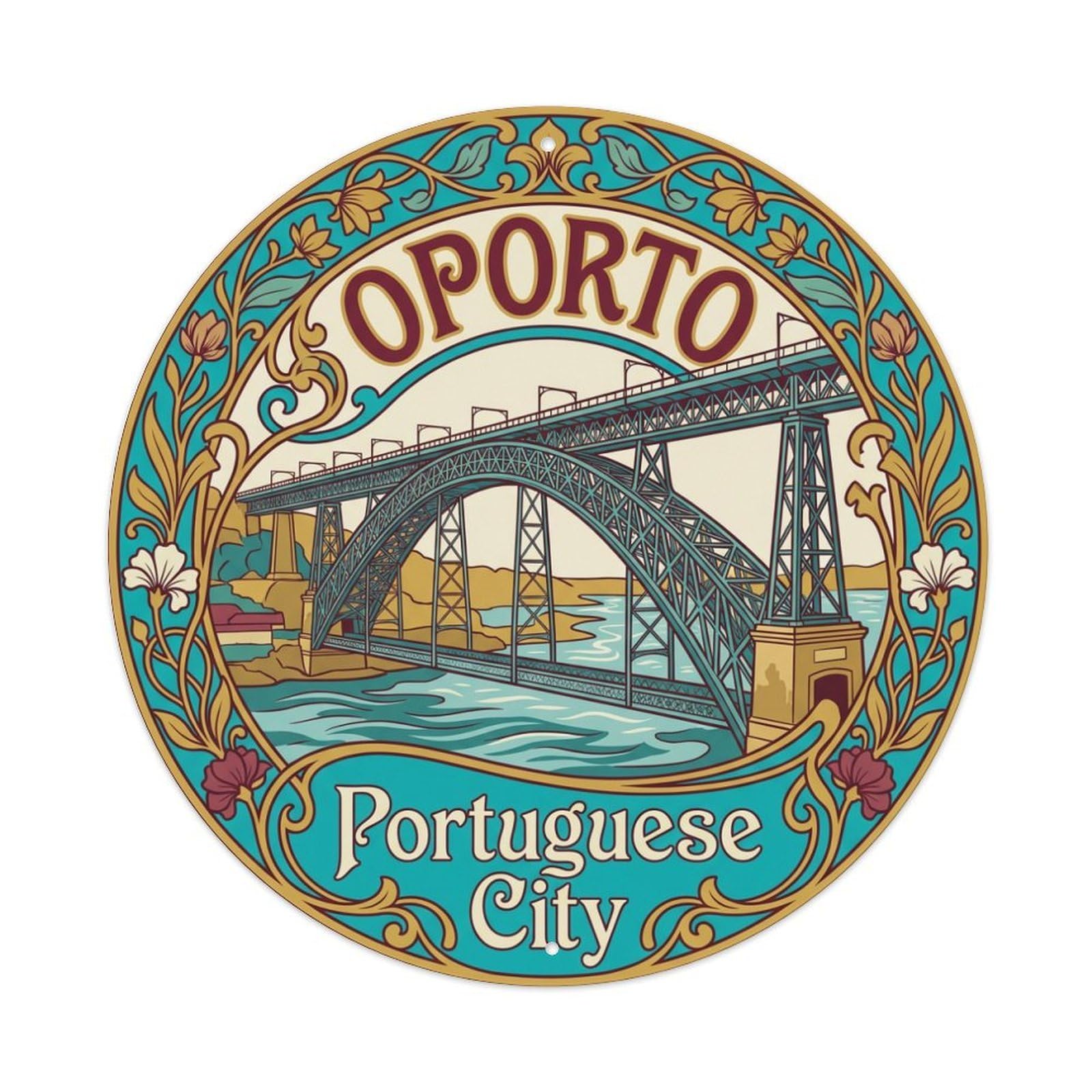 Metal Tin Sign Vintage Travel Ribeira Portugal