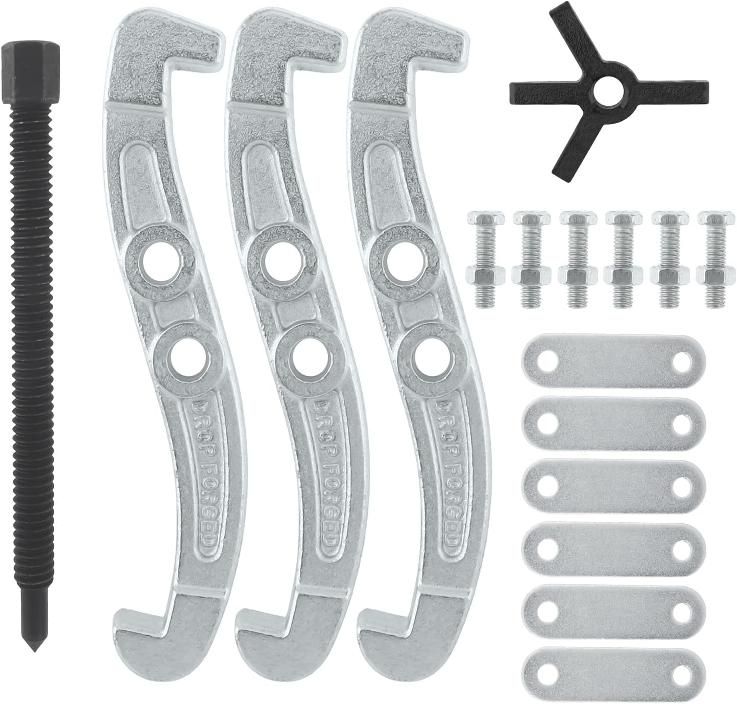 ChgImposs 10 Inch 3-Jaw Gear Puller, 2 Jaw 3 Jaw Puller for Pulley Gears Bearings and Flywheels, Heavy Duty Pulley Puller with Reversible Jaws, High Carbon Steel Removal Tool Bearing Puller Tool