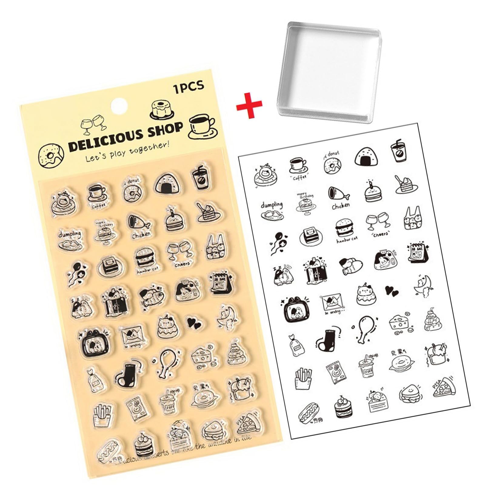 Journal Stamper Set with Anti Slip Grip Acrylic Handle for Journal Diary Planner Album Scrapbooking and Paper Craft Clear Clear Postage for Crafting