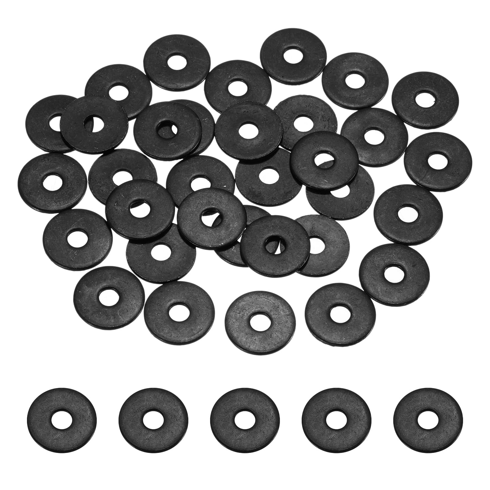 sourcing map 60 Pcs M3 ID x 12mm OD Flat Washers, 304 Stainless Steel Metal Washers Black Zinc Sealing Crush Rings for Screws and Bolts