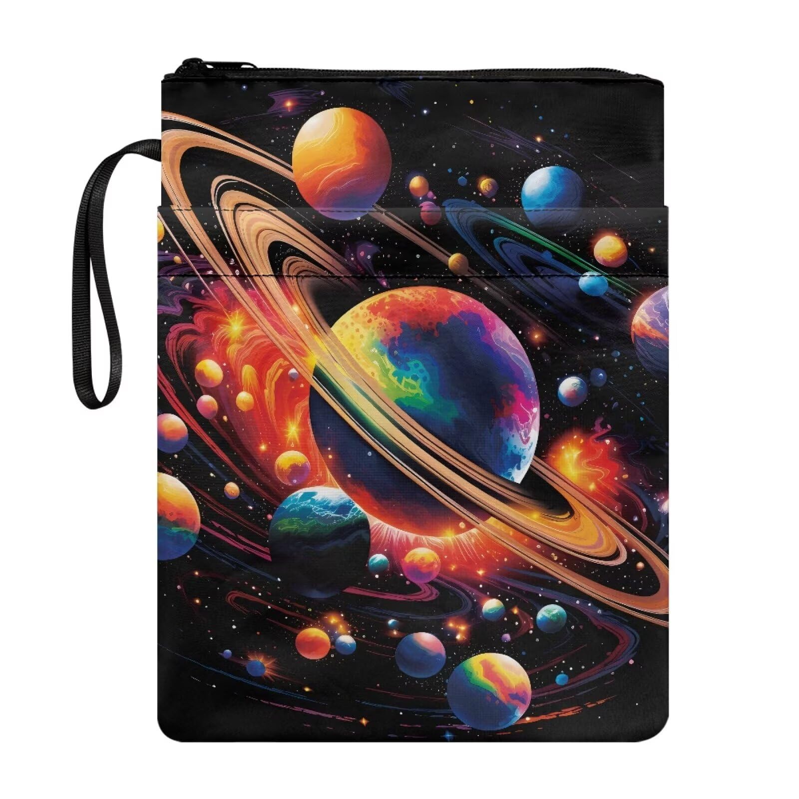 UOIMAG Space Planet Book Pouch for Back to School Kids Galaxy Book Sleeve Washable Fabric Cloth โ image 1