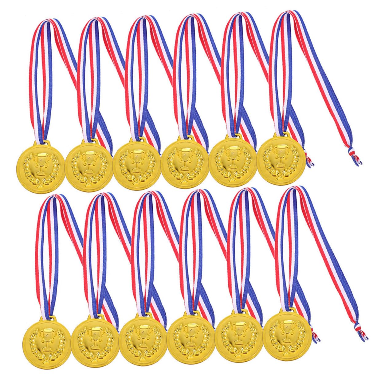 Hohopeti 50 Medallas de Oro Metálicas para Premios Deportivos para Fútbol y Voleibol Medallas de Victoria Portátiles para Competiciones y Fiestas Infantiles