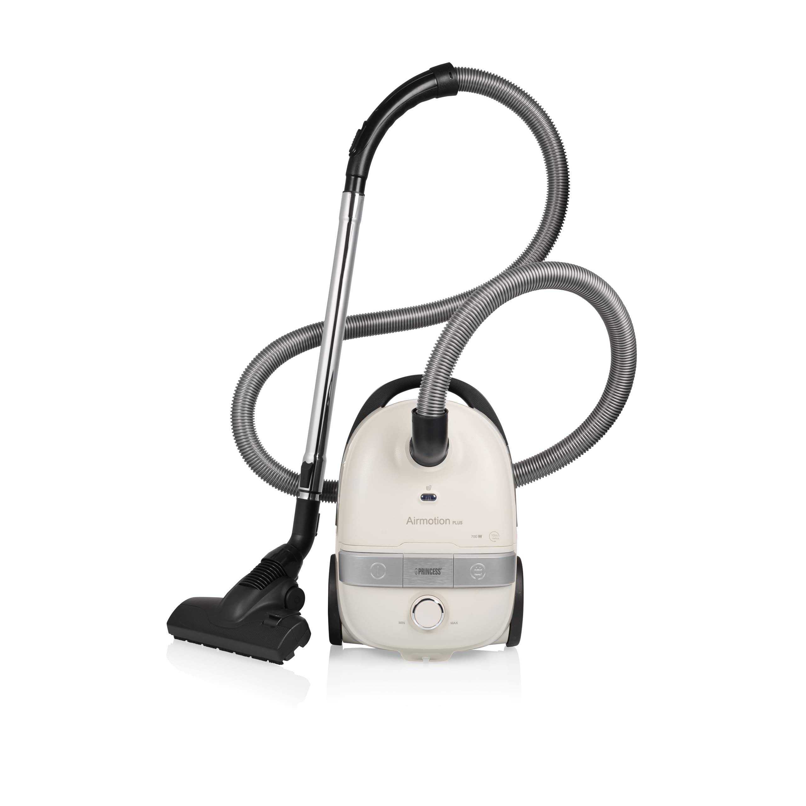 Princess Airmotion Plus, Ligero & Compacto & Gran Capacidad 4L, 700W, Filtro HEPA, Alcance de 10m, Silencioso (68 dB), Potencia Regulable, Tubo telescópico, Accesorios, Aspiradora con Bolsa, 336080
